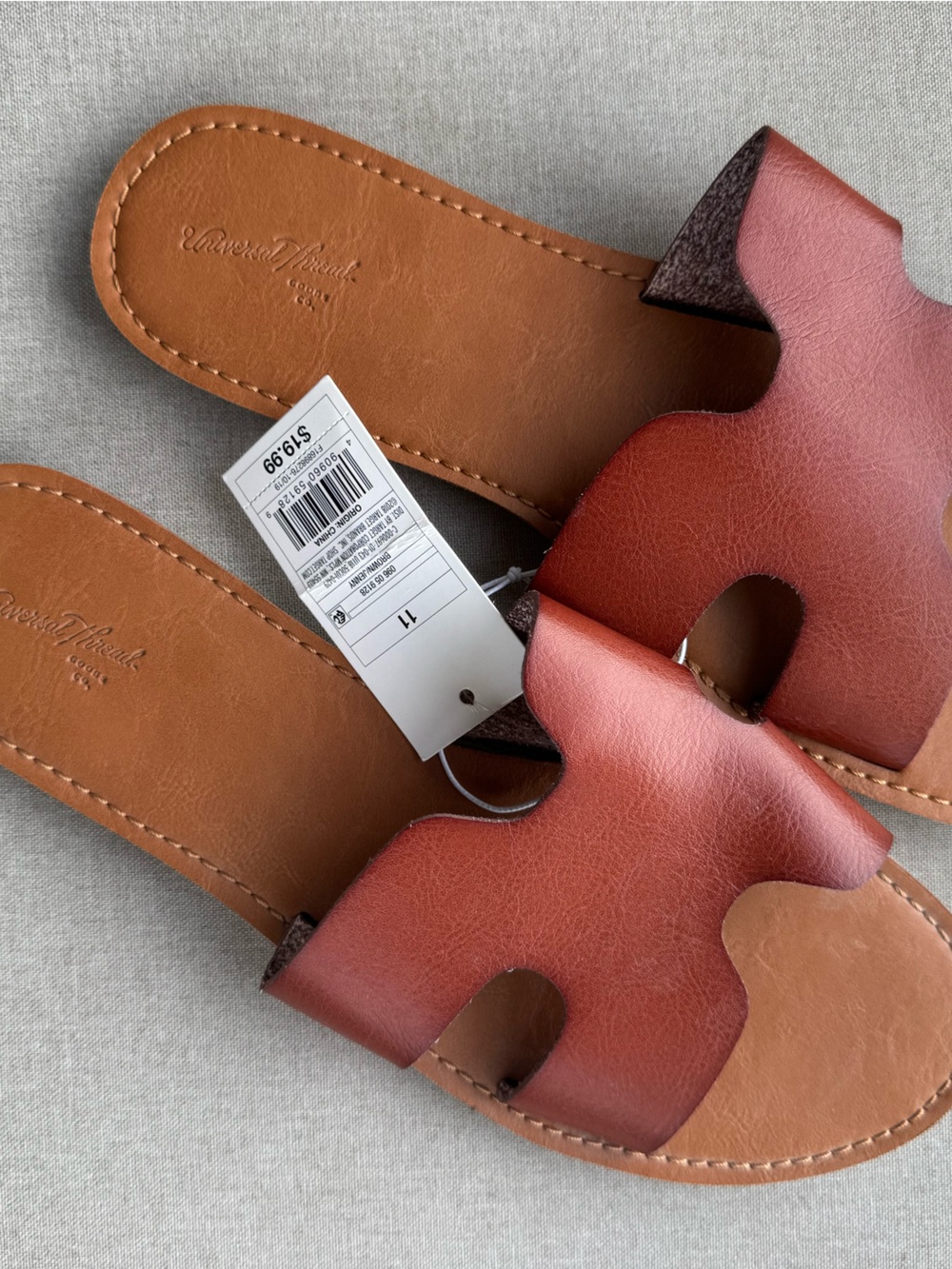 Universal Thread Women's Chestnut Brown Slide Sandals - Picture 3 of 5